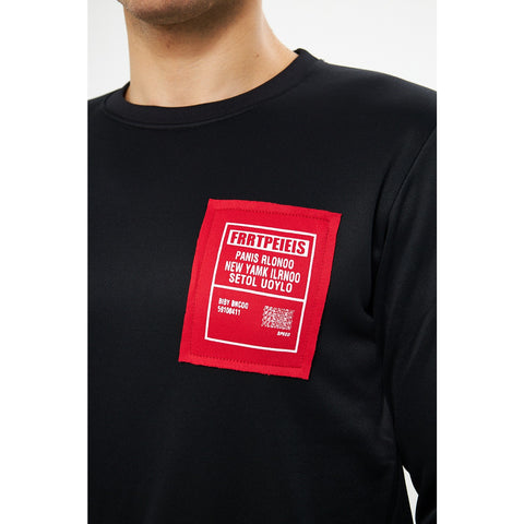 Black Raw Patch Sweatshirt | Montivo Pakistan