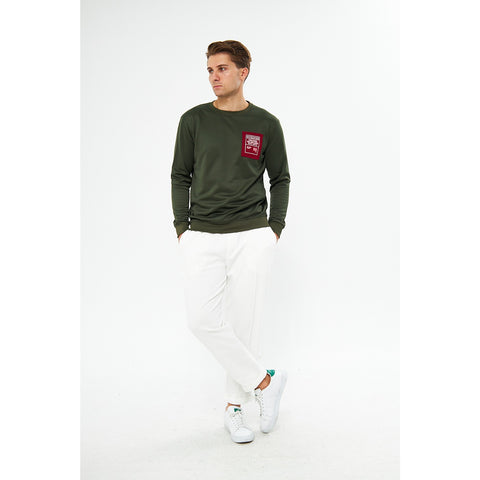 Green Raw Patch Sweatshirt | Montivo Pakistan