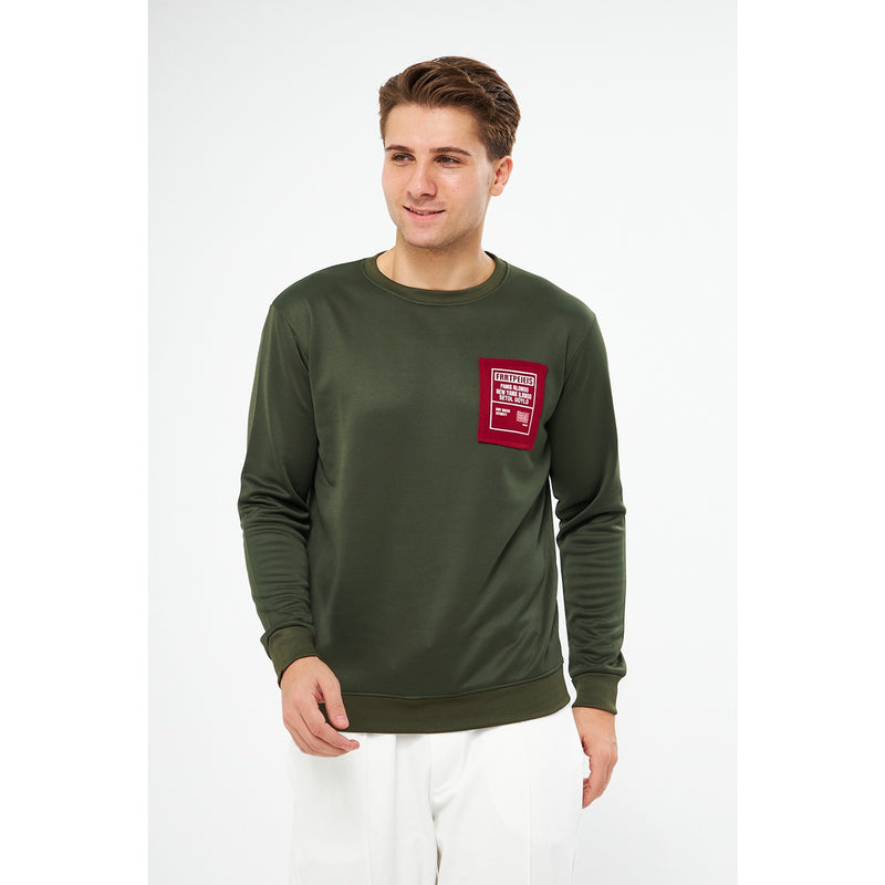 Green Raw Patch Sweatshirt | Montivo Pakistan