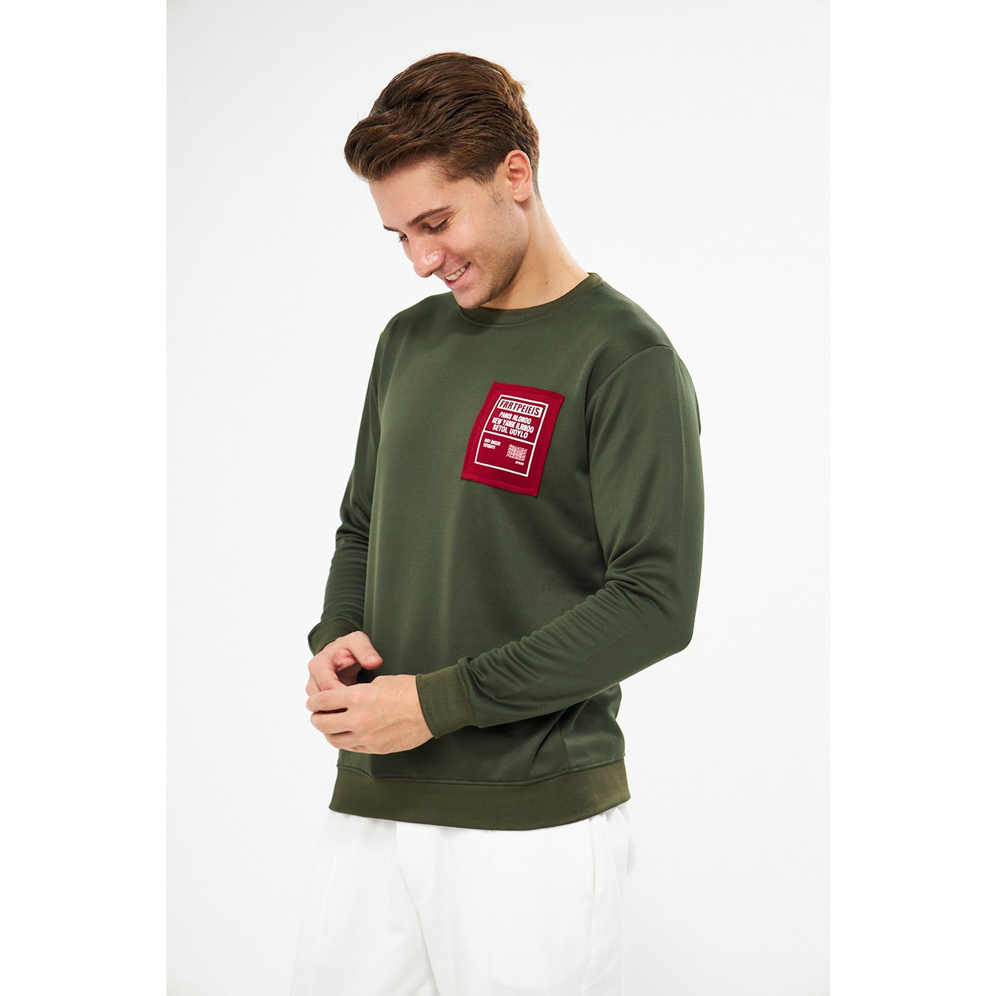 Green Raw Patch Sweatshirt | Montivo Pakistan