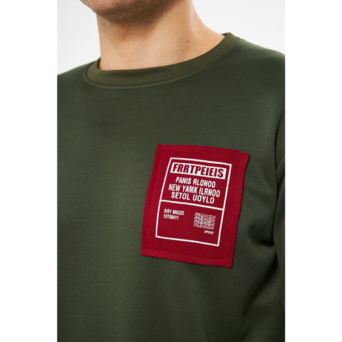 Green Raw Patch Sweatshirt | Montivo Pakistan