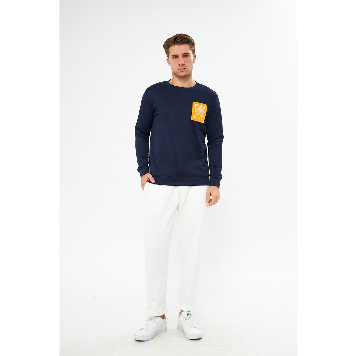 Navy Raw Patch Sweatshirt | Montivo Pakistan
