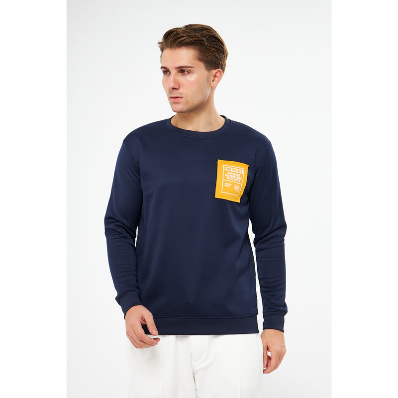 Navy Raw Patch Sweatshirt | Montivo Pakistan