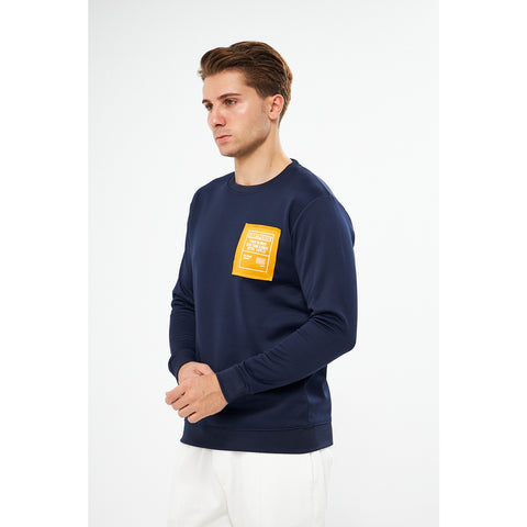 Navy Raw Patch Sweatshirt | Montivo Pakistan