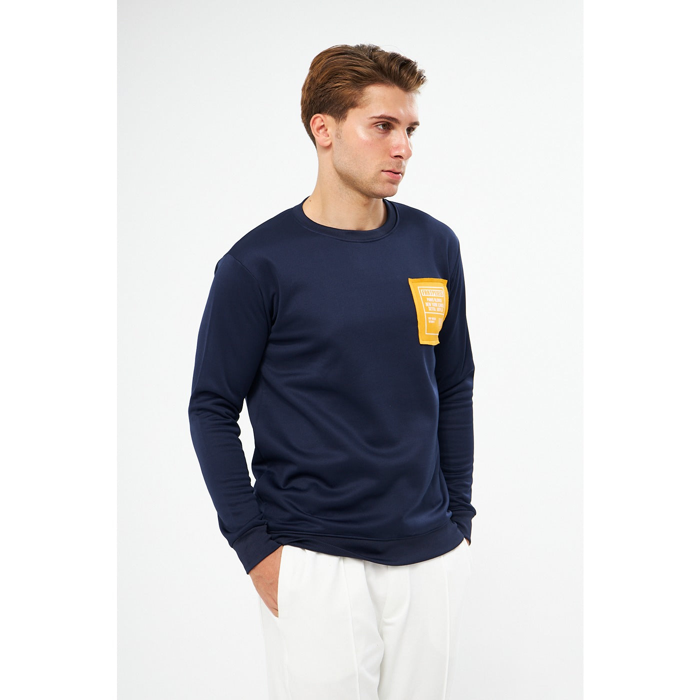 Navy Raw Patch Sweatshirt | Montivo Pakistan