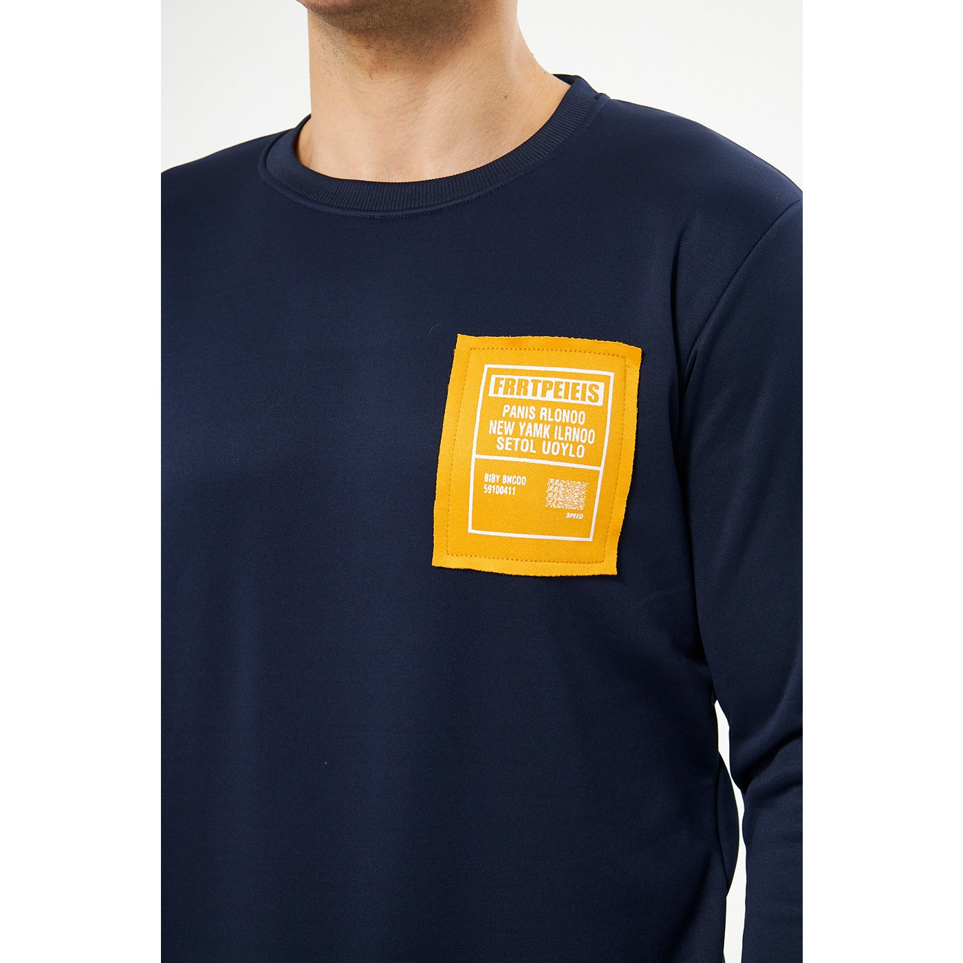 Navy Raw Patch Sweatshirt | Montivo Pakistan