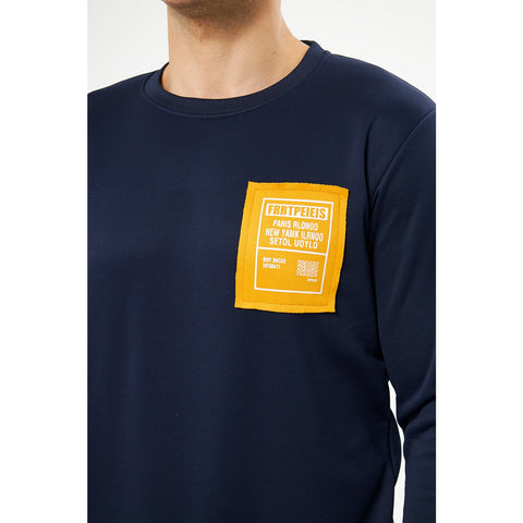 Navy Raw Patch Sweatshirt | Montivo Pakistan