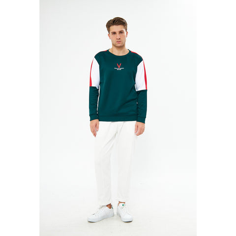 Green Colourblock Sweatshirt | Montivo Pakistan
