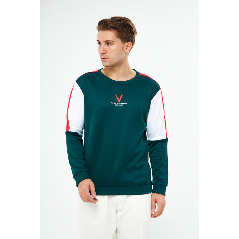 Green Colourblock Sweatshirt | Montivo Pakistan
