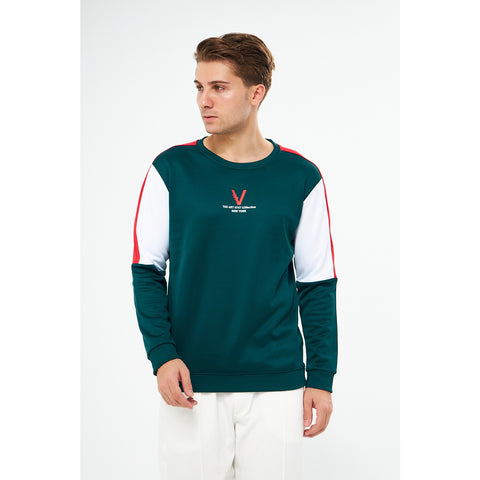 Green Colourblock Sweatshirt | Montivo Pakistan