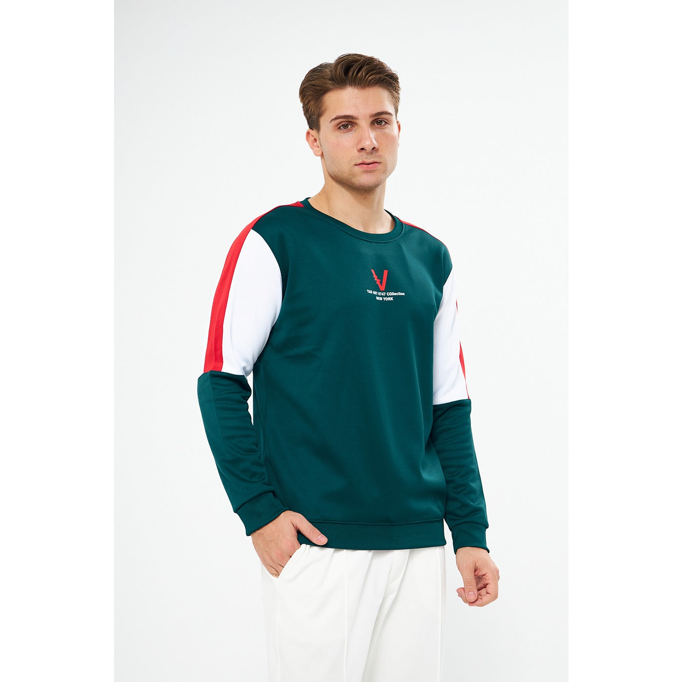 Green Colourblock Sweatshirt | Montivo Pakistan