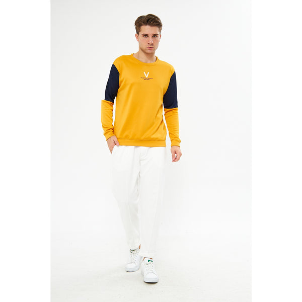 Mustard Colourblock Sweatshirt | Montivo Pakistan