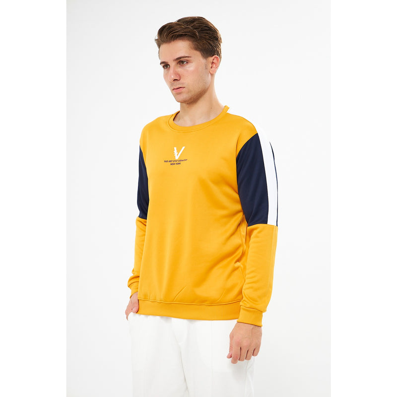 Mustard Colourblock Sweatshirt | Montivo Pakistan