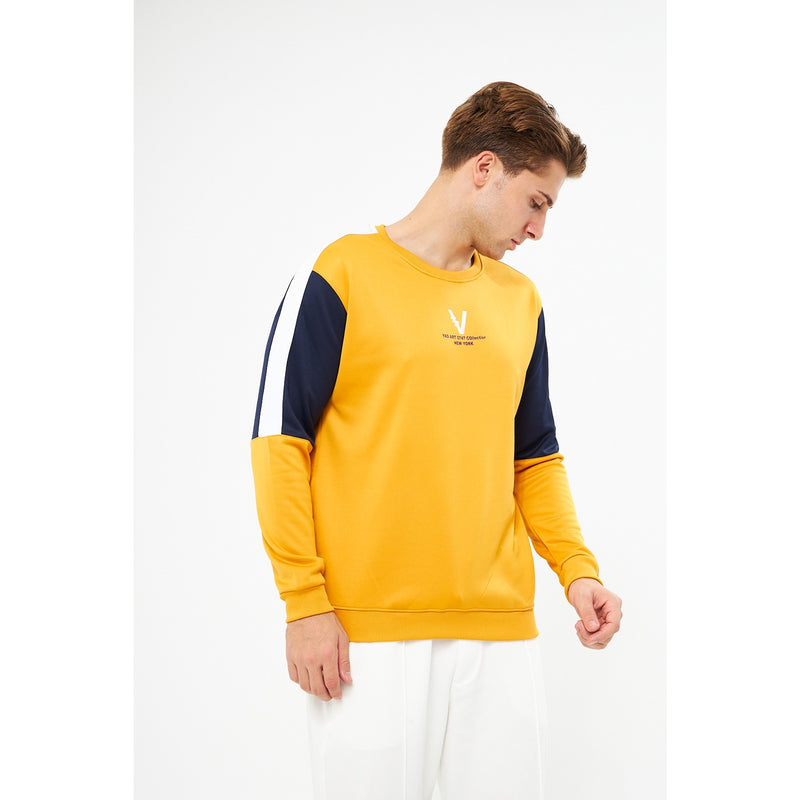 Mustard Colourblock Sweatshirt | Montivo Pakistan