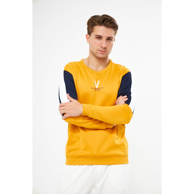 Mustard Colourblock Sweatshirt | Montivo Pakistan