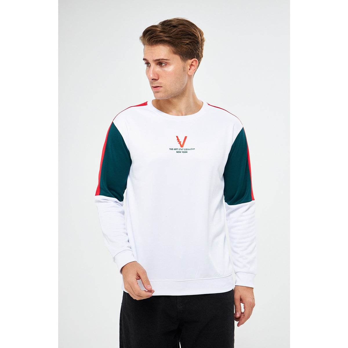 White Colourblock Sweatshirt | Montivo Pakistan