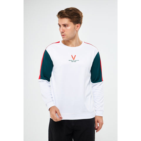 White Colourblock Sweatshirt | Montivo Pakistan