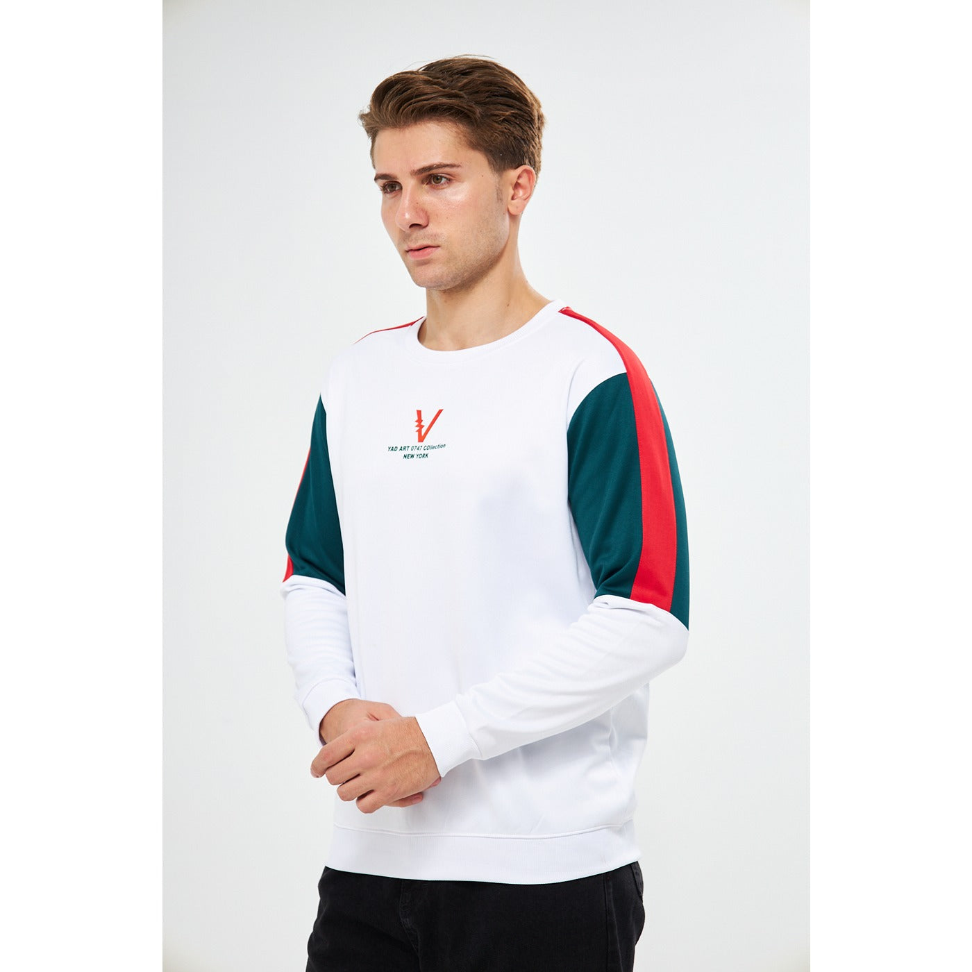 White Colourblock Sweatshirt | Montivo Pakistan