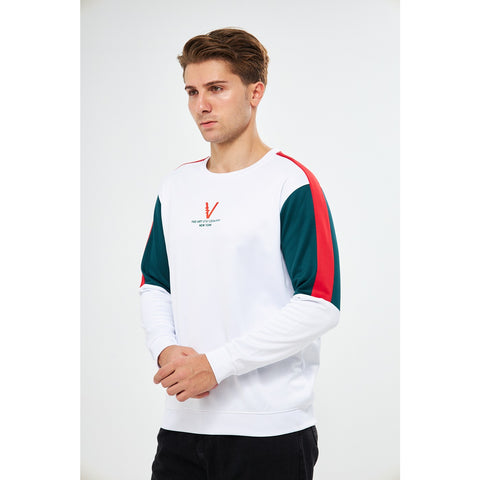 White Colourblock Sweatshirt | Montivo Pakistan