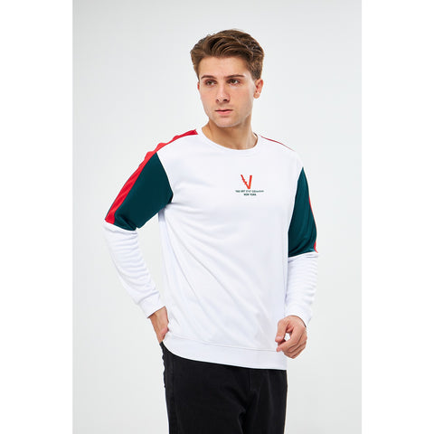 White Colourblock Sweatshirt | Montivo Pakistan