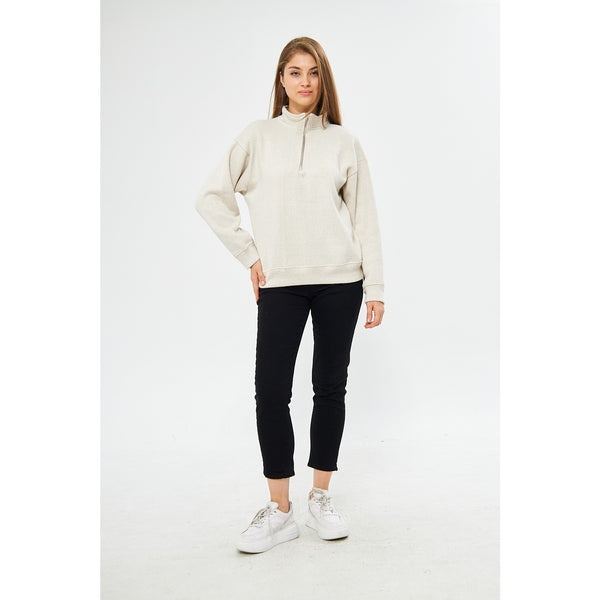 Cream White Oversized Sweatshirt | Montivo Pakistan
