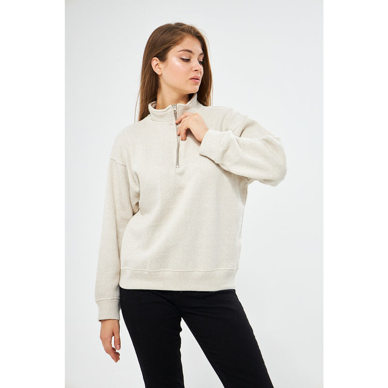 Cream White Oversized Sweatshirt | Montivo Pakistan