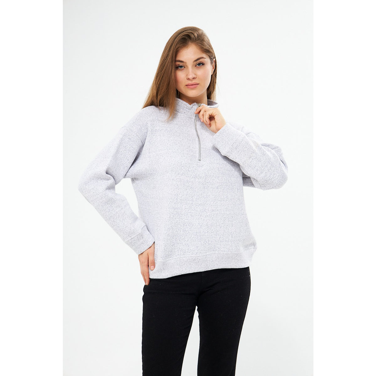 Light Grey Oversized Sweatshirt | Montivo Pakistan