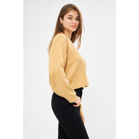 Yellow Textured Jacket Cardigan | Montivo Pakistan