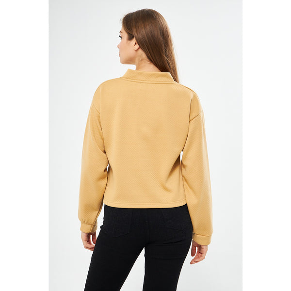Yellow Textured Jacket Cardigan | Montivo Pakistan