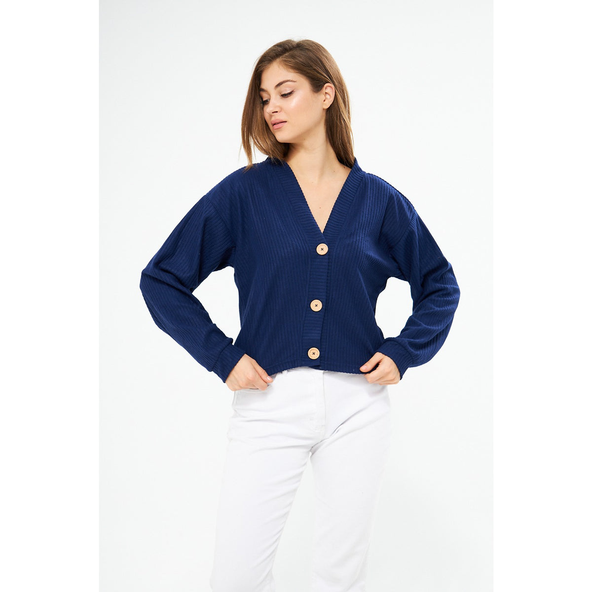 Blue Waffle Jacket Cardigan | Montivo Pakistan