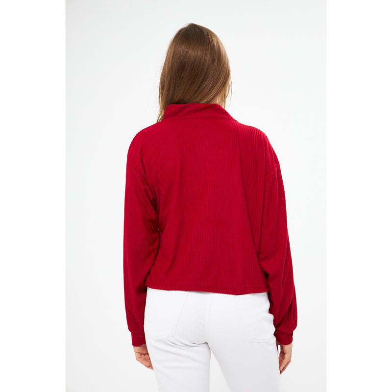 Red Waffle Jacket Cardigan | Montivo Pakistan