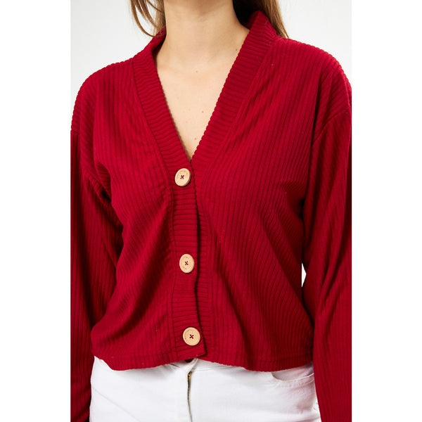 Red Waffle Jacket Cardigan | Montivo Pakistan