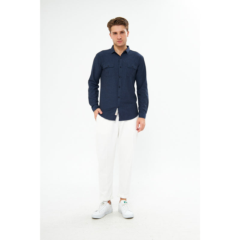 Navy Double Pocket Shirt | Montivo Pakistan