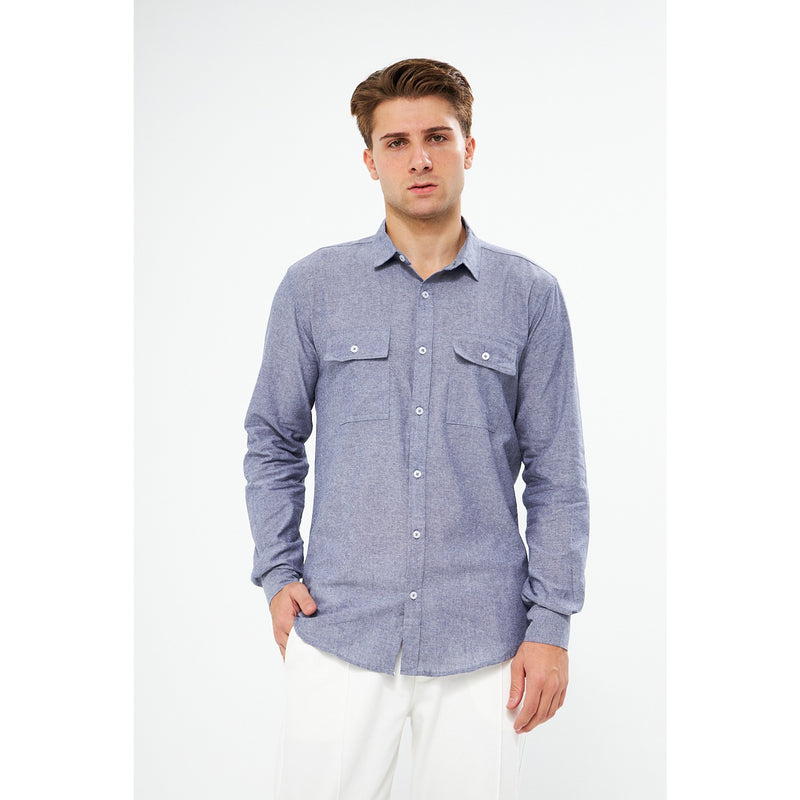 Lavender Blue Double Pocket Shirt | Montivo Pakistan