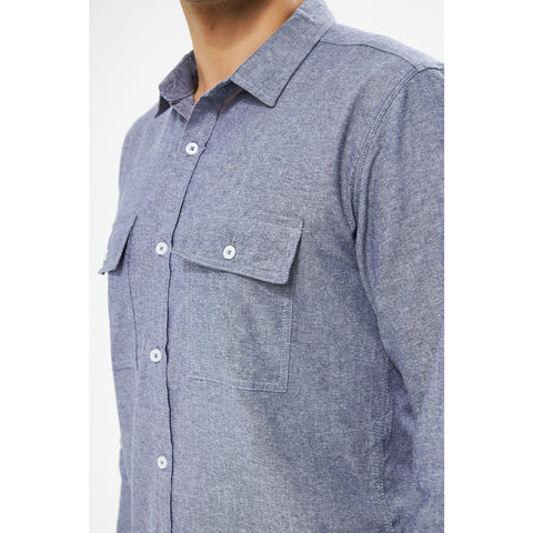 Lavender Blue Double Pocket Shirt | Montivo Pakistan