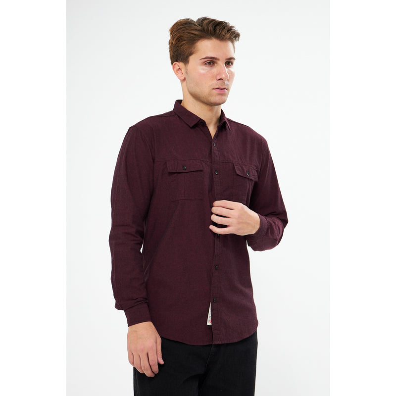 Burgundy Double Pocket Shirt | Montivo Pakistan