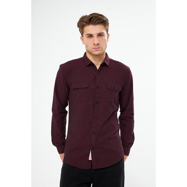 Burgundy Double Pocket Shirt | Montivo Pakistan