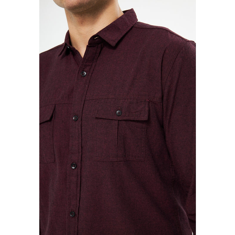 Burgundy Double Pocket Shirt | Montivo Pakistan