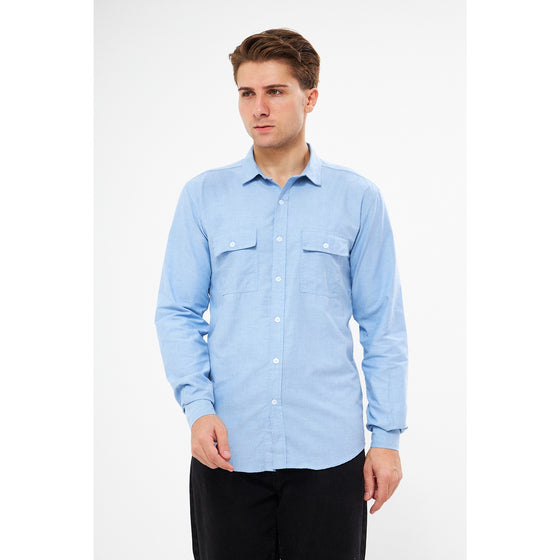 Sky Blue Double Pocket Shirt | Montivo Pakistan