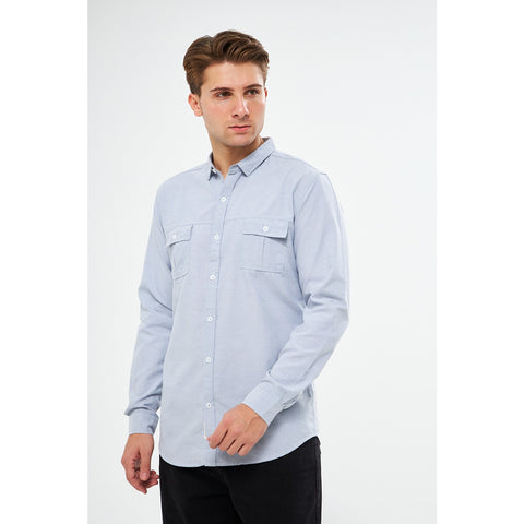 Light Blue Double Pocket Shirt | Montivo Pakistan