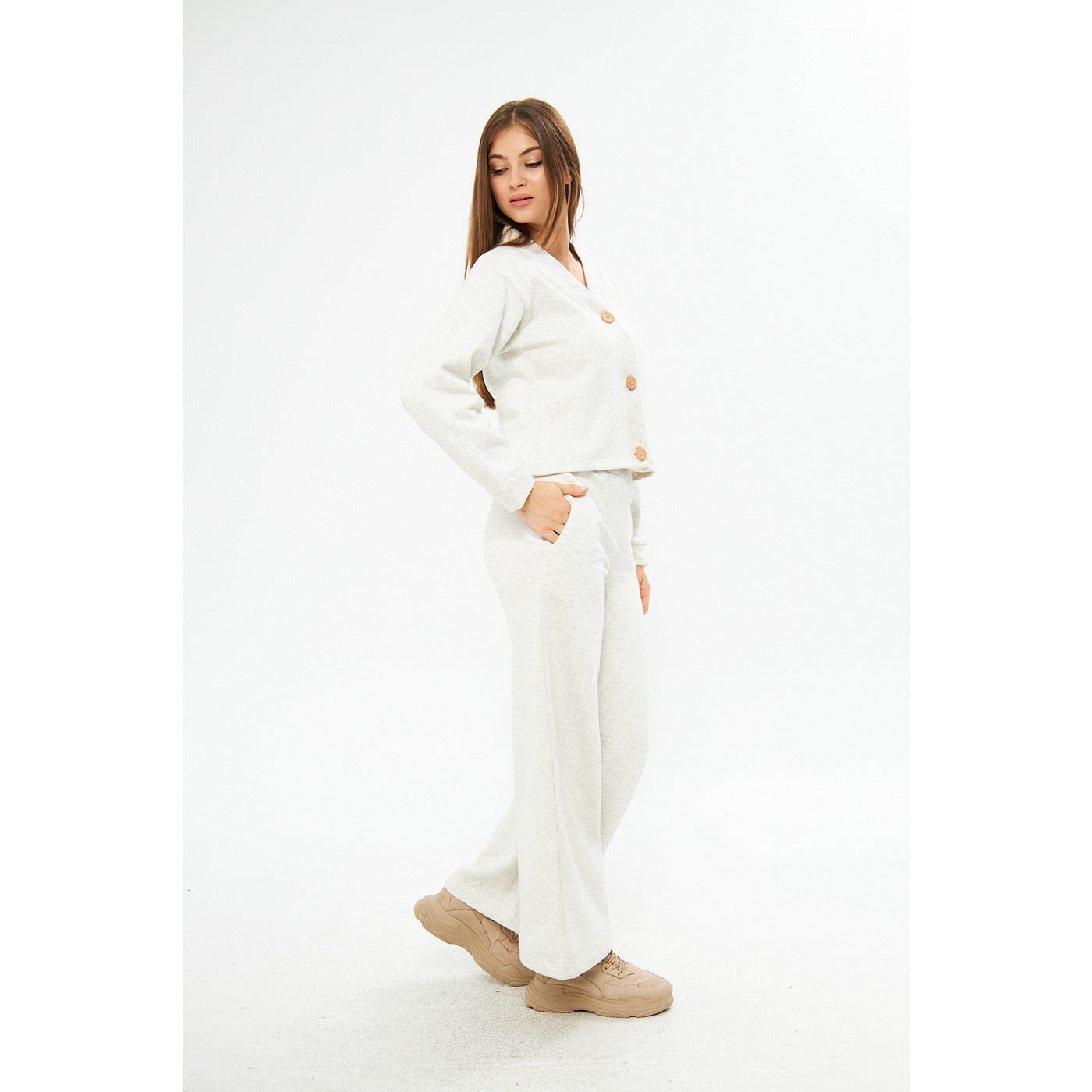 Offwhite Melange Co-Ord Set | Montivo Pakistan