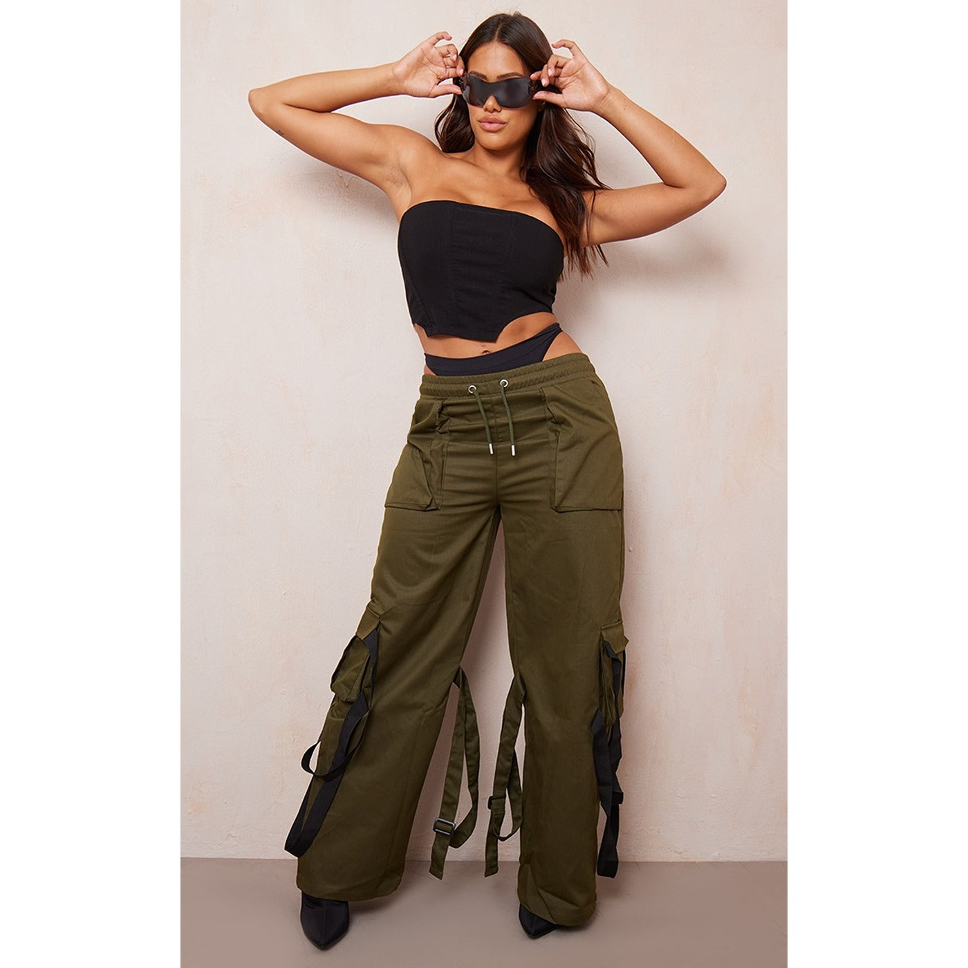 Khaki Utility Cargo Trousers | Montivo Pakistan