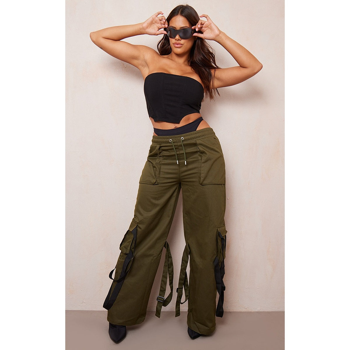 Khaki Utility Cargo Trousers | Montivo Pakistan