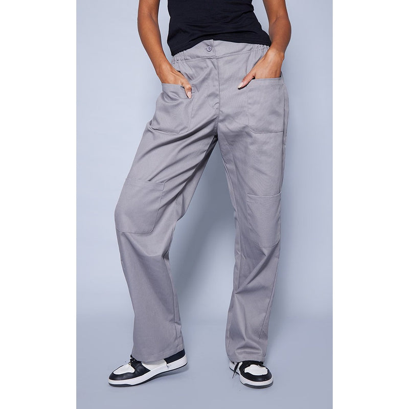 Grey Cargo Straight Leg Trousers | Montivo Pakistan
