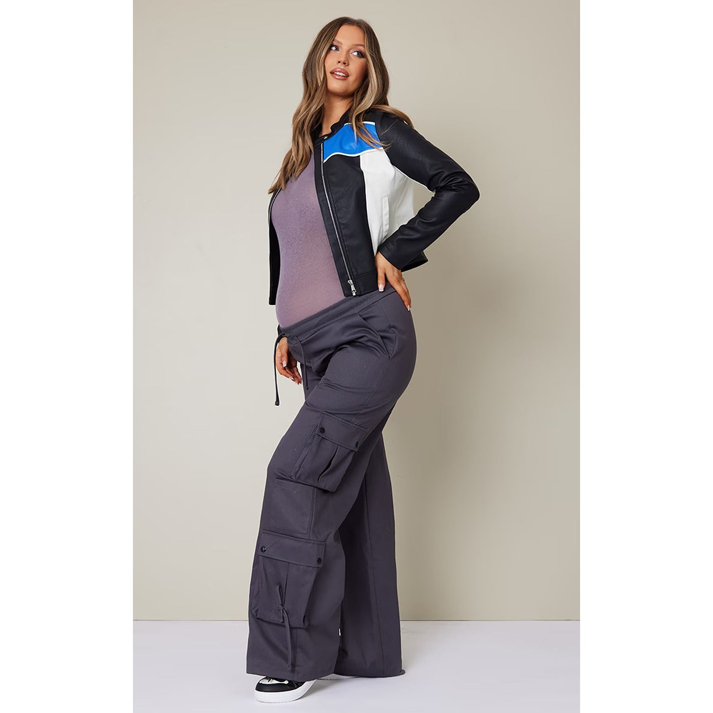 Charcoal Cargo Elasticated Trousers | Montivo Pakistan