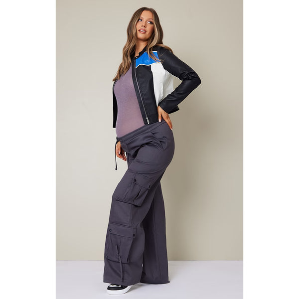 Charcoal Cargo Elasticated Trousers | Montivo Pakistan
