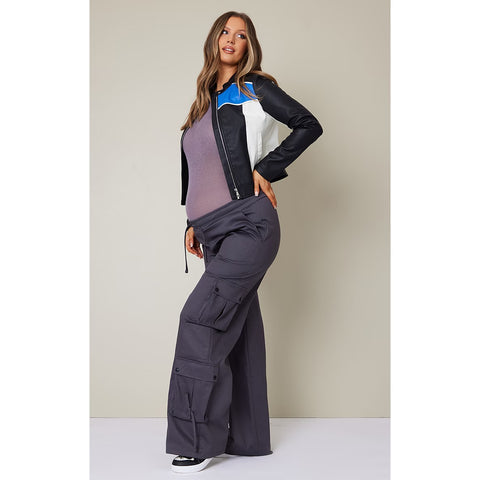 Charcoal Cargo Elasticated Trousers | Montivo Pakistan