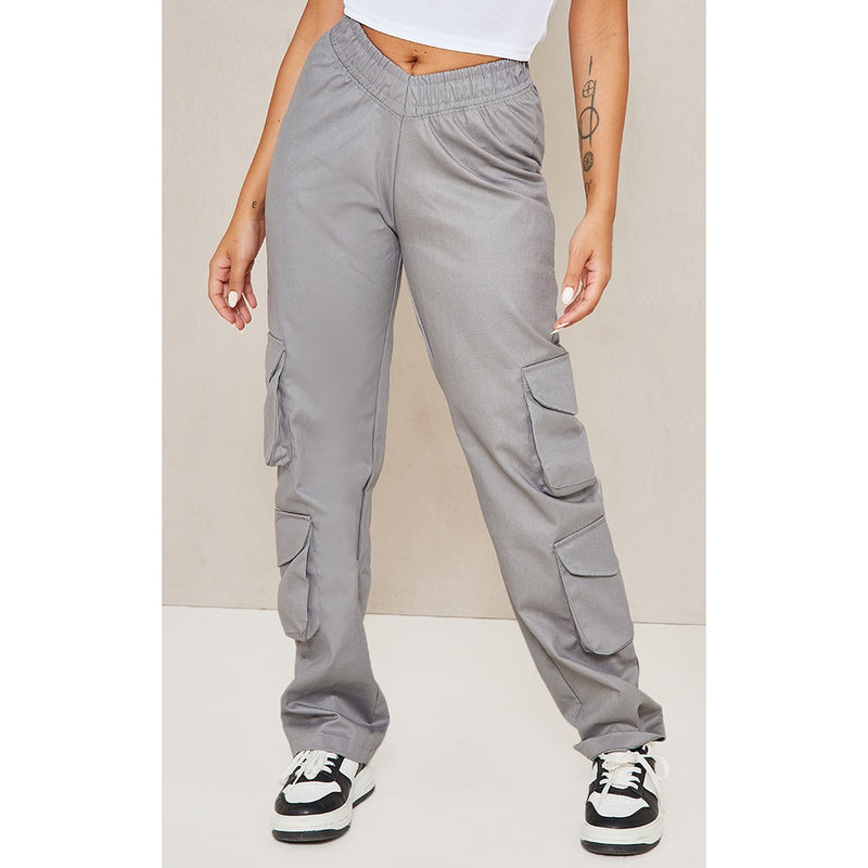 Grey V-Hem Cargo Trousers | Montivo Pakistan