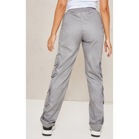 Grey V-Hem Cargo Trousers | Montivo Pakistan