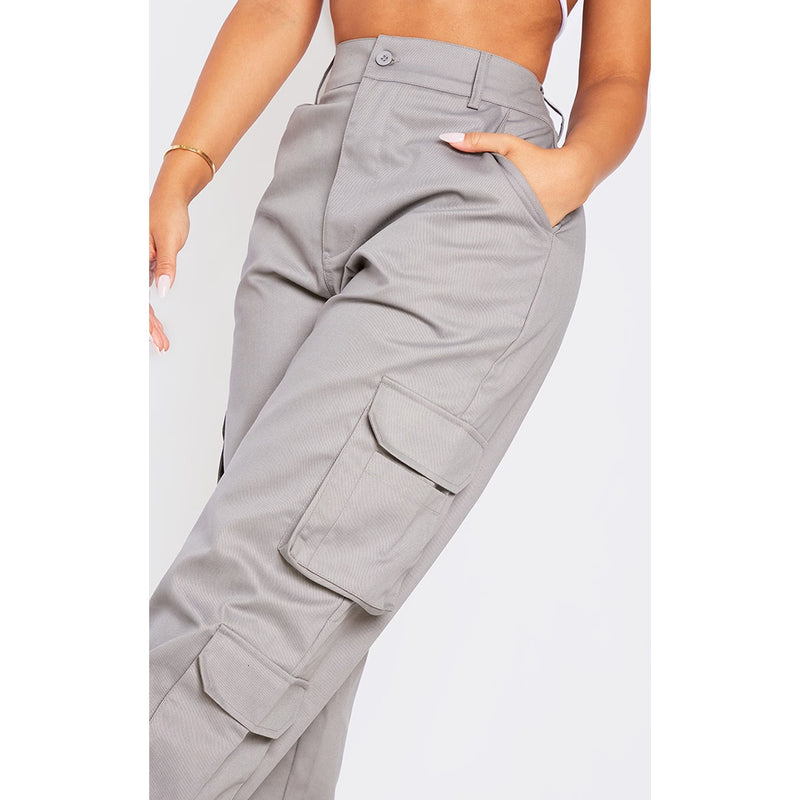 Grey Pocket Detailed Cargo Trousers | Montivo Pakistan